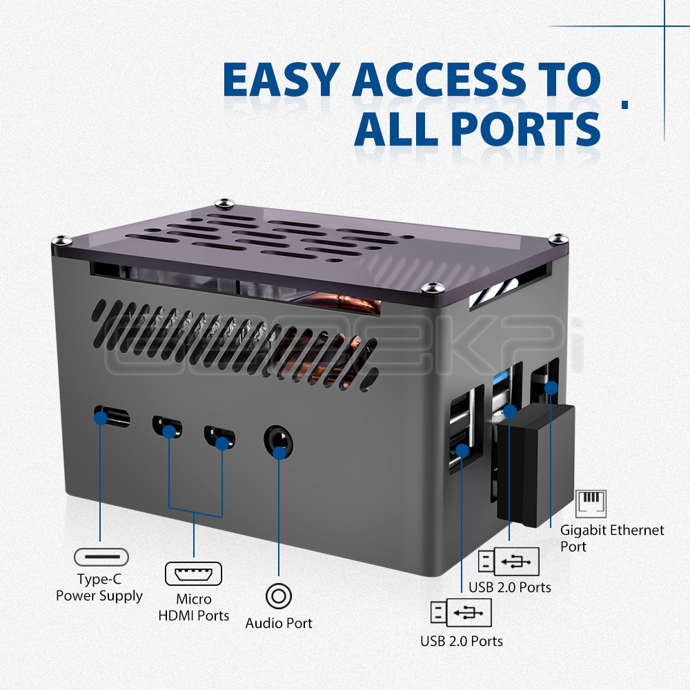 GeeekPi  Aluminum Brick Case B - Pi 4 Case ulasan dan harga
