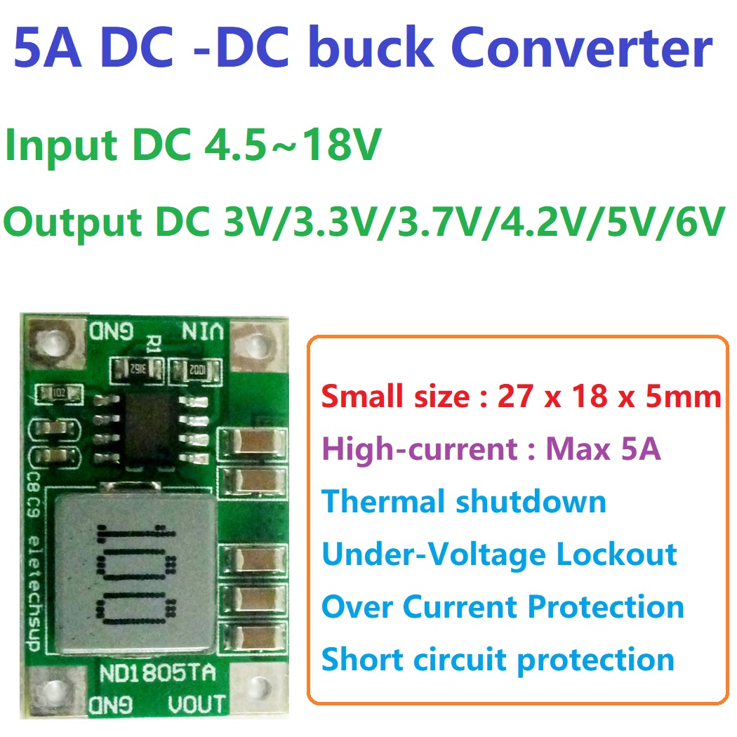 5A Buck DC-DC Converter Module - Raspberry Pi 4 ulasan dan harga